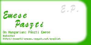 emese paszti business card